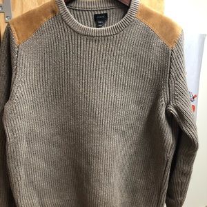 J Crew knit sweater with suede elbow pads